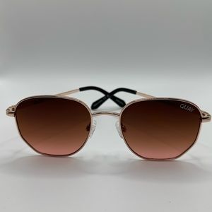 Quay Australia Big Time Sunglasses Rose Gold Brown Pink